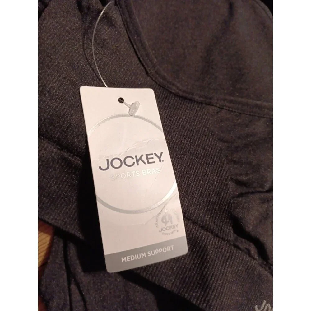 Jockey SeamFree Jersey Sports Bra Womens L Black Zip Front Seam Free NWT - Picture 4 of 5